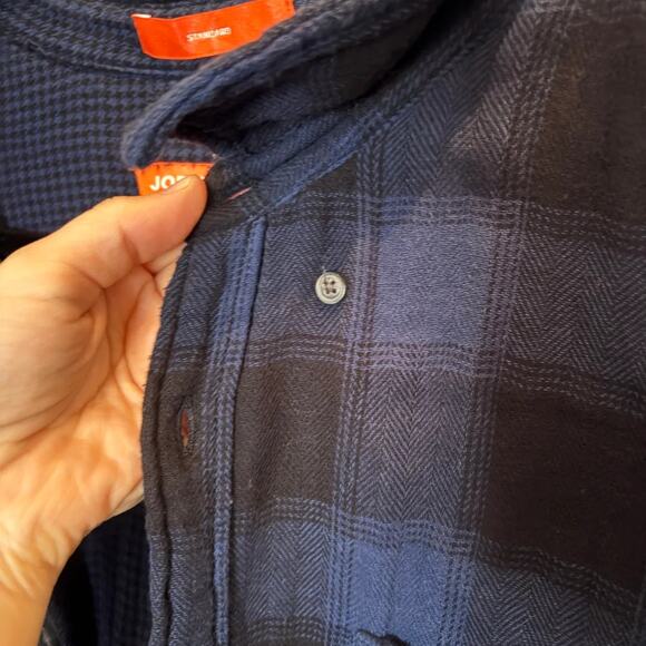 Joe Fresh Navy Check Button-Down Shirt – Men’s L - Picture 3 of 6